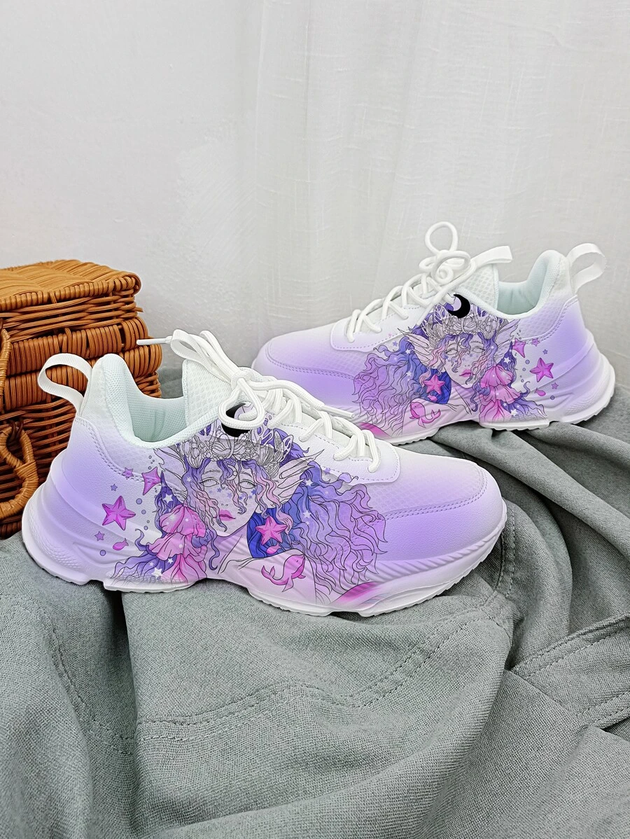 Un par Zapatos deportivos de sirena malla de verano - Rojo y blanco - Ver 1