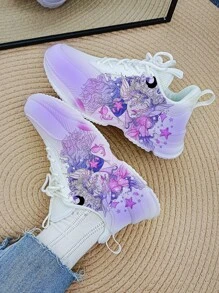 Un par Zapatos deportivos de sirena malla de verano - Rojo y blanco - Ver 4