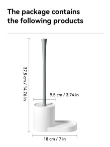 1 set Cepillo de limpieza de baños con mango largo - Blanco - Ver 7