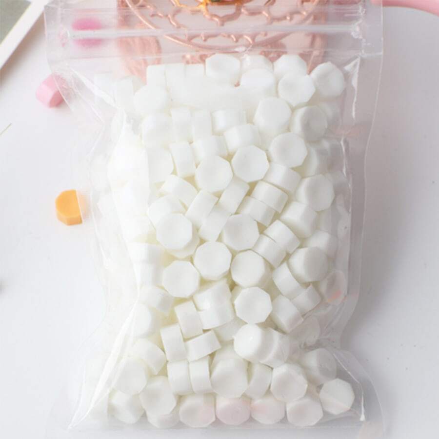 100 piezas blanco cera de lacre rosario - Blanco - Ver 1