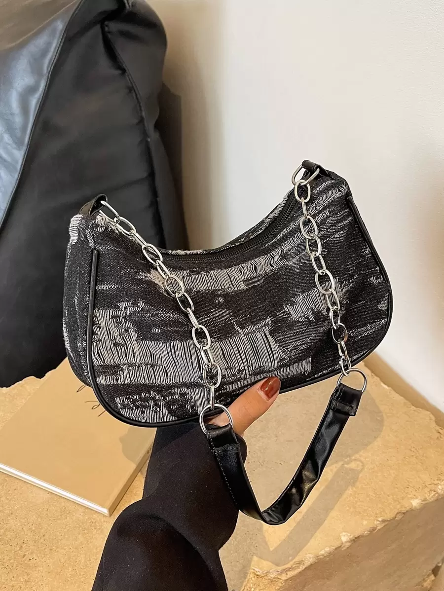 Fashion Jean Chain Shoulder Bag, All-Match Bag, Perfect For Cow Girl - Multicolor - View 1