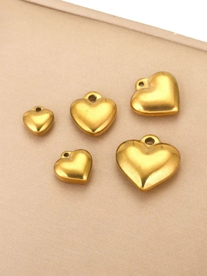5 Pcs Stainless Steel 18k Gold Plated 3D Heart Dangle Earrings Connector DIY Jewelry Accessories Dangle Earrings Valentines