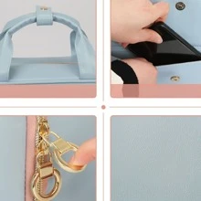 1 件女士时尚收纳包旅行便携式化妆包洗漱包化妆收纳包洗漱包夏季旅行必备品海滩度假节日学校用品宿舍必备品返校 - 藍色 - 查看 5