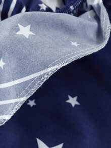 1 件精美流星印花床笠 - 藏蓝色 - 查看 5