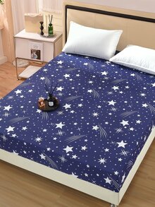 1 件精美流星印花床笠 - 藏蓝色 - 查看 3