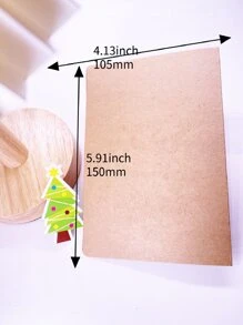 1片的信封帶激光雕刻鏤空牛皮紙紅色的事件內側聖誕假期聖誕賀卡 - 紅色 - 查看 4