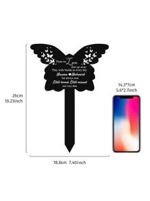 1 Miếng Acrylic Đài kỷ niệm Loại bướm Đài kỷ niệm Đối với Ngoài trời Love Sân vườn Trang trí Không thấm nước Acrylic Người đánh dấu Đen Stake Khu vườn Đối với Ngoài trời - màu đen - Xem 3
