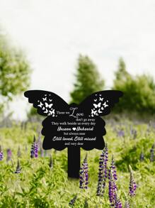 1 Miếng Acrylic Đài kỷ niệm Loại bướm Đài kỷ niệm Đối với Ngoài trời Love Sân vườn Trang trí Không thấm nước Acrylic Người đánh dấu Đen Stake Khu vườn Đối với Ngoài trời - màu đen - Xem 4