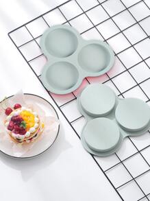 1 khuôn bánh silicon tròn 3 lỗ, khuôn làm bánh mì, bánh mousse, bánh ngọt, thạch, bánh pudding, bánh quy tự làm, dùng để làm bánh hamburger, trứng, nướng pizza tại nhà, dụng cụ nướng đa năng - Xám - Xem 2