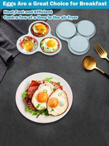 1 khuôn bánh silicon tròn 3 lỗ, khuôn làm bánh mì, bánh mousse, bánh ngọt, thạch, bánh pudding, bánh quy tự làm, dùng để làm bánh hamburger, trứng, nướng pizza tại nhà, dụng cụ nướng đa năng - Xám - Xem 5