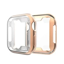 1pc Apple Watch Case, Made Of TPU Material, Fully Wrapped And Protected, Electroplated Luxury Reflective Finish, Suitable For All Apple Watch Models - Rose Gold - View 1