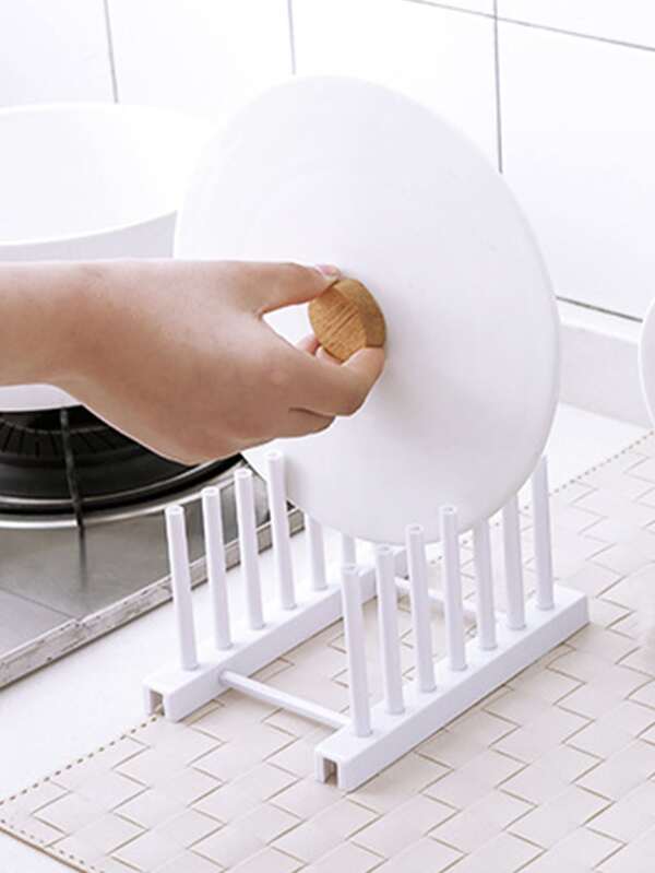 1pc Plastic Dish Rack, plate rack, pot cover rack, kitchen