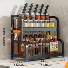 1pc Multi-function Spice Rack - Black - View 6