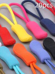 20 piezas de color al azar de plástico Tirador de cremallera de pana Arrancador - Multicolor - Ver 1
