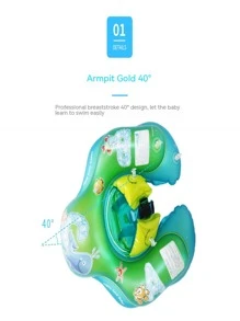 Children Baby Swim Ring 6 Months-3 Years Inflatable Swimming Ring Baby Floating Bathing Tube - Green - View 2