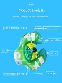 Children Baby Swim Ring 6 Months-3 Years Inflatable Swimming Ring Baby Floating Bathing Tube - Green - View 3