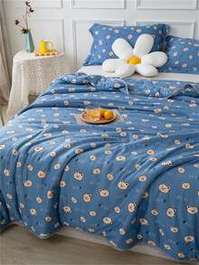 1pc Floral Pattern Duvet Cover, Modern Fabric Home Bedding - Multicolor - View 4