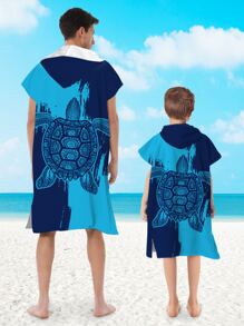 1 件套海龟图案披肩毛巾夏季婚礼家居浴室装饰沙滩装返校 - 彩色 - 查看 1