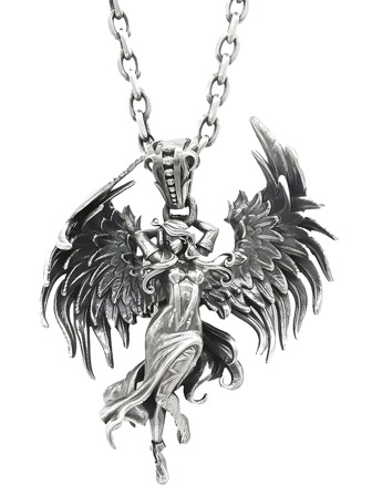 1入組時尚天使形狀鋅合金吊墜項鍊適合男士