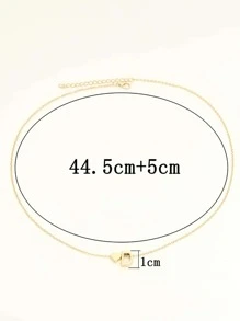 1 chiếc vòng cổ trái tim hình xương đòn 26 chữ cái tiếng Anh đơn giản và thời trang - Vàng - Xem 4