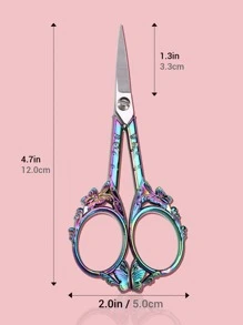 4.7in Butterfly Style Eyebrow Scissors, Small Lash Scissors For Women, Stainless Steel Brow Scissors For Nose Beard Mustache Facial Hair, Craft, Artwork, Needlework Yarn, Handicraft DIY Tool, Thread Snips(Rainbow),Makeup,Cheap,Room Decor,Vanity,Travel,Bedroom,Makeup Accessories