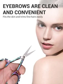 4.7in Butterfly Style Eyebrow Scissors, Small Lash Scissors For Women, Stainless Steel Brow Scissors For Nose Beard Mustache Facial Hair, Craft, Artwork, Needlework Yarn, Handicraft DIY Tool, Thread Snips(Rainbow),Makeup,Cheap,Room Decor,Vanity,Travel,Bedroom,Makeup Accessories