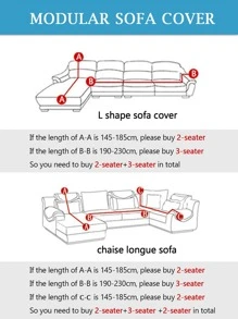 1入組印花彈性沙發套客廳家用防滑沙發保護套 - 彩色 - 查看 5