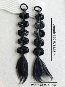 2 Piezas Trenzas De Burbuja, Trenzas De Peluca, Trenzas De Linterna Para Damas, Trenzas De Boxeador Lindas, Trenzas De Peluca De Cola De Caballo Natural, Trenzas De Peluca De Boxeador - Multicolor - Ver 3