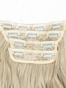 彩色20英寸長自然波浪狀髮型熱阻纖維合成髮片 - 彩色 - 查看 3