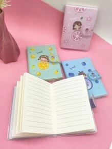 1 Máy tính xách tay họa tiết cô gái hoạt hình có khóa, Nhật ký đa năng sáng tạo Máy tính xách tay cho tài khoản cầm tay - Hồng - Xem 8