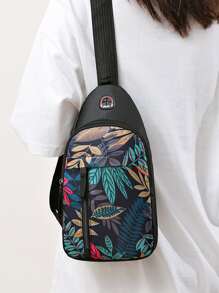 女士胸包，时尚新款牛津布单肩斜挎包，印花胸包斜挎包 - 彩色 - 查看 4