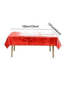 1 Miếng Dùng một lần Đỏ  Thú cưng Phim nhôm Khăn trải bàn Cho bữa tiệc Đồ trang trí Của Sa mạc Bàn ( Hình chữ nhật Hình dạng & Dày ) - Đỏ - Xem 1