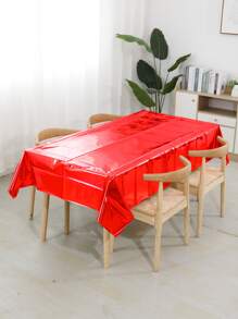 1 Miếng Dùng một lần Đỏ  Thú cưng Phim nhôm Khăn trải bàn Cho bữa tiệc Đồ trang trí Của Sa mạc Bàn ( Hình chữ nhật Hình dạng & Dày ) - Đỏ - Xem 2