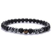 1件女男通用抗腫黑曜石珠鏈腳鍊，磁石治療石榴石綴鏈ＡＢ色黑色膽固醇腳鍊，緩解焦慮瑜伽珠寶腳鍊手鐲，脈輪能量保護女男禮物