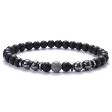 1件女男通用抗腫黑曜石珠鏈腳鍊，磁石治療石榴石綴鏈ＡＢ色黑色膽固醇腳鍊，緩解焦慮瑜伽珠寶腳鍊手鐲，脈輪能量保護女男禮物