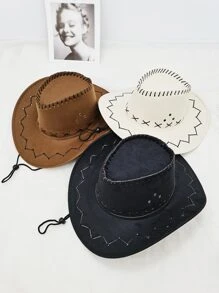 3pcs Cao Bồi Miền Tây Phong cách Của phụ nữ Mũ Đối với Giải trí Thời trang - Nhiều màu - Xem 1