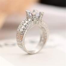 Fashion Delicate Zirconia Wedding Rings Luxury Princess Rings Gorgeous Jewelry Engagement Date Gifts For Women