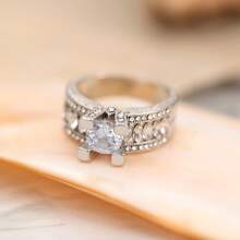 Fashion Delicate Zirconia Wedding Rings Luxury Princess Rings Gorgeous Jewelry Engagement Date Gifts For Women