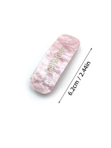 1 Miếng Màu hồng Hình bầu dục Hình dạng Lá thư Kẹp tóc , Đúng mốt Bên Phụ kiện tóc - Hồng - Xem 3