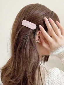 1 Miếng Màu hồng Hình bầu dục Hình dạng Lá thư Kẹp tóc , Đúng mốt Bên Phụ kiện tóc - Hồng - Xem 1