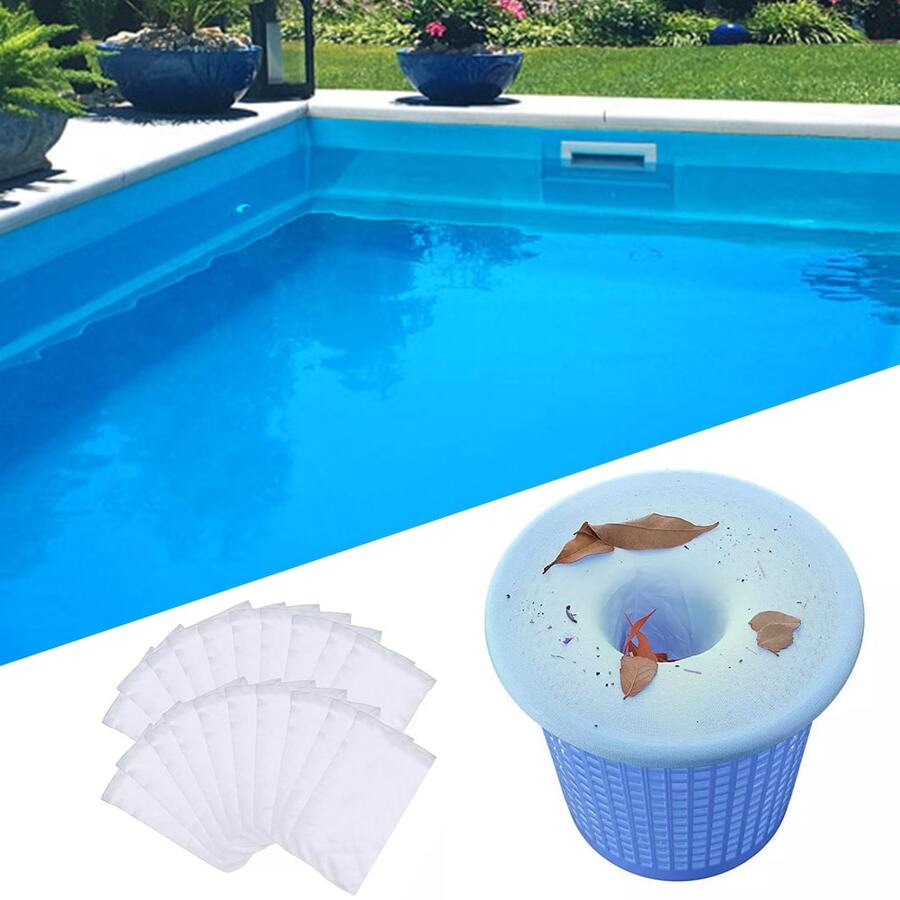 10pcs Easy Install Net Nylon Pool Skimmer Socks For Filter Storage Baskets Reusable - trắng - Xem 1