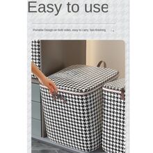 1件装收纳袋大容量家用衣柜衣服被子储物袋防水收纳盒 - 黑色 - 查看 2