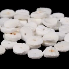 1鋼絞線自然白色貝殼珍珠貝殼圓形造型隔片珠子適用於珠寶製作DIY手環項鍊4/6/8mm - 白色 - 查看 7