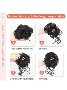 8Inch Sợi tổng hợp Tóc búi Gia hạn Với Bím tóc , Phối màu - Hai tông màu - Xem 3