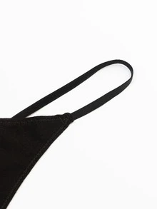 3PCS Letter Graphic Thong - Black - View 6