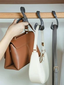 1入組黑色拱形多用途掛鉤，用於在衣櫃中存放手袋、領帶、圍巾、帽子 - 黑色 - 查看 5