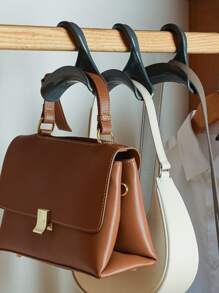 1入組黑色拱形多用途掛鉤，用於在衣櫃中存放手袋、領帶、圍巾、帽子 - 黑色 - 查看 1