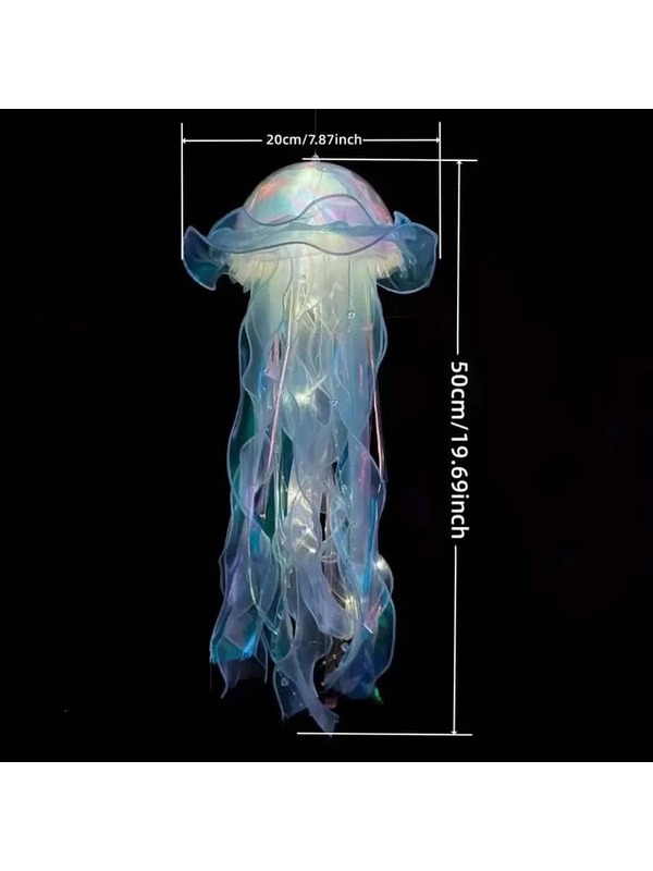 Blue Jellyfish Shape Decorative Lamp, Hanging Luminous Jellyfish Lamp