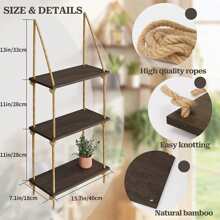1 pièce Étagères murales Boho WoodLiving - Étagère murale en bois, étagère murale pour plantes, ensemble d'1 - Étagères flottantes rustiques de style ferme, utilisée pour les étagères de chambre à coucher, décoration murale d'entrée, décoration de la maison, décoration de la pièce, décoration murale