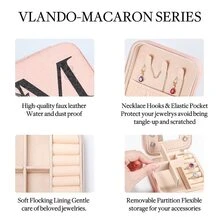 Travel Jewelry Boxes For Women Dainty Initial Pink Jewelry Birthday Travel Case Mom Daughter Friend Birthday Graduation Gifts  For Women Teen Girls - G - 查看 5